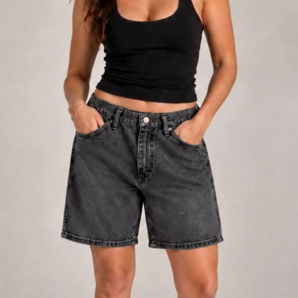 Vintage Wrangler Black Wash Boyfriend Shorts Size Medium